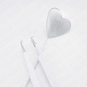 Stylish 3PCS Eyelash Extension Tweezers Gift Set White Powder Coated Stainless Steel with <b>Lash</b> Mirror Beauty Tool <b>Kit</b> - Product Image 2