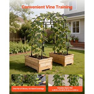Arche de jardin en métal en forme de U pour concombres, support pour plantes grimpantes, treillis pour jardinières surélevées et portails de clôture extérieure - Product Image 5