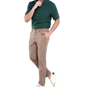 Pantalon de Costume Homme Haut de Gamme en Velours Côtelé Coupe Slim pour Affaires et Travail 100% Polyester Respirant Personnalisable Mi-Saison Léger - Product Image 2