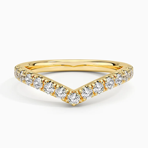 Bague Chevron en Moissanite et Diamant, Plaqué Or Argent 925, Minimaliste, pour Fiançailles et Anniversaire, Alliance de Mariage pour Femme - Product Image 2