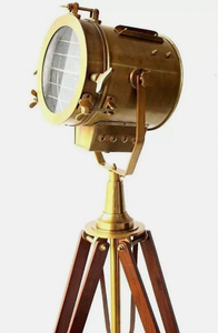 <b>Brass</b> Round <b>Lantern</b> Floor Lamp With Wooden Tripod Stand Home Decoration - Product Image 3