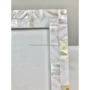 High Quality Handmade Mother of <b>Pearl</b> <b>Photo</b> <b>Frame</b> Resin Crafts with Wood Board Support - Product Image 3