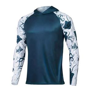 Vêtement de sport respirant à manches longues avec capuche pour homme, protection solaire, rash guard, séchage rapide, jersey de pêche pour activités de plein air et sports - Product Image 6