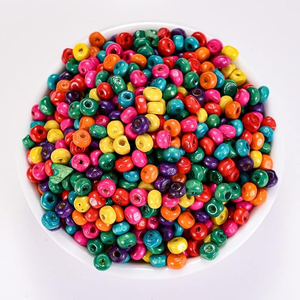 Nouvelles perles rondes en bois multicolores faites à la main FAIZA CRAFT FC-8395 pour la fabrication de bijoux, taille personnalisée, emballées dans une boîte - Product Image 4