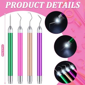 LED发光除草工具，适用于乙烯基材料，带5种不同的挂钩，带灯的针笔工具，用于去除铁质碎片 - Product Image 3