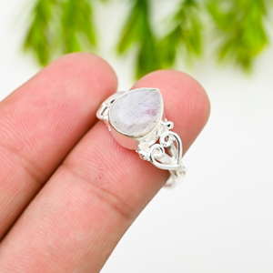 <b>Rainbow</b> Gemstone Rings 925 Silver Luxury Party - Product Image 1