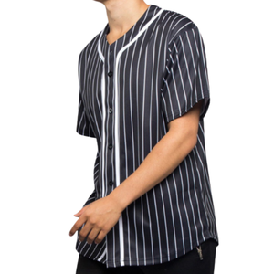 เสื้อเบสบอลผู้ชายคุณภาพสูงสีดำ ผลิตจากโพลีเอสเตอร์/คอตตอน ระบายอากาศได้ดี ออกแบบได้ตามสั่ง ติดกระดุม ไซส์ใหญ่ ขายส่ง - Product Image 2