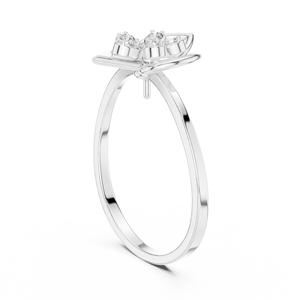 Anillo de Moda con Diseño Floral Geométrico, Minimalista, de Oro Amarillo Sólido de 14k con Diamantes Cultivados en Laboratorio de Corte Redondo, Anillo de Boda Clásico, Regalo - Product Image 4