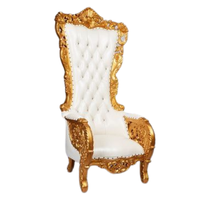 Fabriqué en Indonésie Royal King Throne Chairs Chaises à dossier haut pour hôtel et mariage Meubles design de luxe