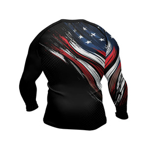 Custom Design Men's Long Sleeve Rashguard BJJ <b>Compression</b> Wear 100% Polyester Premium Quality OEM Service Heat-Transfer Printed - Product Image 3