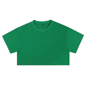 Camisetas cortas personalizadas al por mayor para mujer, camisetas cortas de algodón a la moda para damas - Product Image 3