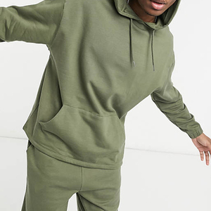 Survêtement à capuche unisexe pour homme, broderie personnalisée du logo, streetwear, tissu en molleton de coton léger de haute qualité, uni, décontracté - Product Image 2
