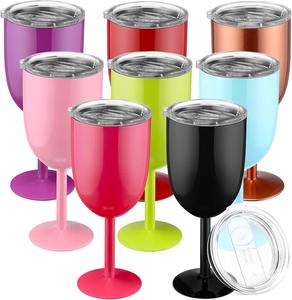 Rainbow Stainless Steel <b>Wine</b> Glass Set Iridescent Stemmed Metal <b>Goblet</b> Unbreakable Cocktail Party Bar Drinkware - Product Image 3