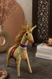 Figura de Caballo de Paja Hecha a Mano, Artesanal, Ecológica, Escultura Decorativa para Decoración Rústica del Hogar, Venta al Por Mayor - Product Image 6