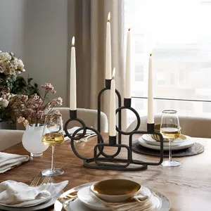 Porte-bougie en métal moderne, écologique, fait main, couleur personnalisable, pour décoration de table, design contemporain - Product Image 1