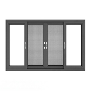 Fenêtre <span class=keywords><strong>coulissante</strong></span> en aluminium avec moustiquaire intégrée, fenêtre <span class=keywords><strong>coulissante</strong></span> d'angle sur mesure pour projets d'appartements et de villas - Product Image 3
