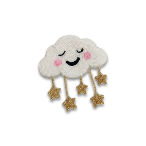 Beaded Cloud <b>Patch</b> with Star Tassels Embroidery Applique <b>Sew</b>-<b>On</b> for Kids Garments Bags Decoration Craft Sewing Accessories - Product Image 1