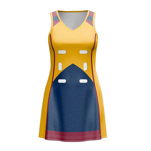 Maillot de netball athlétique moderne et personnalisé, respirant, en tissu 100 % polyester de qualité supérieure, sans manches, pour le sport - Product Image 2