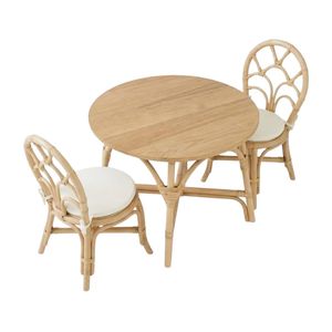 Ensemble table et chaises pour enfants en bois et rotin, design moderne, vente chaude, nouvelle arrivée, prix d'usine, haute qualité, vente en gros - Product Image 2