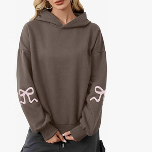 Sweats à capuche tricotés imprimés pour femme femmes sweats à capuche imprimés surdimensionnés à manches longues polaire décontracté graphique pull sweats à capuche - Product Image 3