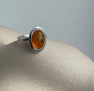 Bague en ambre baltique naturel, argent sterling 925, bague faite à la main, ambre taillé ovale, bijoux en argent, fournisseur en gros - Product Image 1