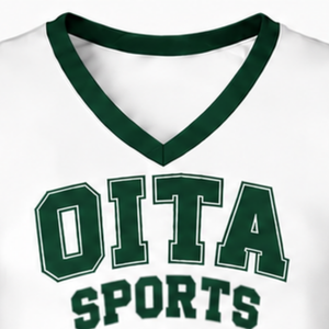 Haut d'uniforme de cheerleading vert foncé sans manches, col en V, pour performance de danse et compétition sportive - Product Image 5