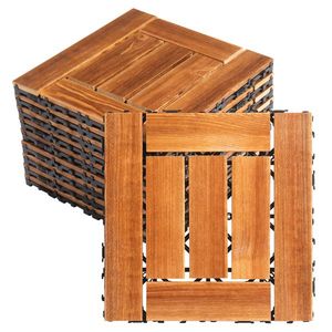 27pcs Wood Interlocking Deck Tiles 11.8"x11.8" Waterproof Indoor Outdoor Flooring Patio Wood Decking for Patio Use - Product Image 3