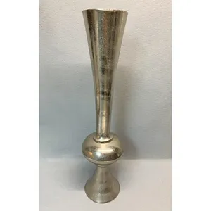 Modern Handmade Iron Coastal Eco-Friendly Tabletop <b>Vase</b> Silver Finish Flower <b>Vase</b> for Home Interior Design - Product Image 1