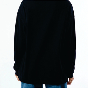 Sudadera Oversize de Cuello Redondo para Mujer, Negra, 80% Tejido Terry Sólido, Bordado, Forro de 300g, Top Casual de Invierno - Product Image 6