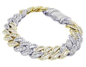Luxury 18K Gold Filled Diamond <b>Bracelet</b> Baguette Cut Channel Setting Geometric Link Unisex Chain <b>Bracelet</b> - Product Image 1