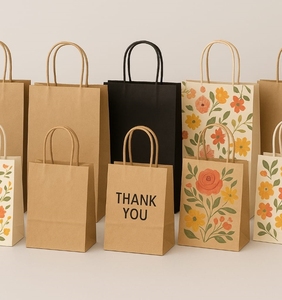 Durable <b>Textile</b> Recycled Paper Bags Reusable Construction for Long Lasting Brand Exposure and Customer Convenience Bulk - Product Image 1