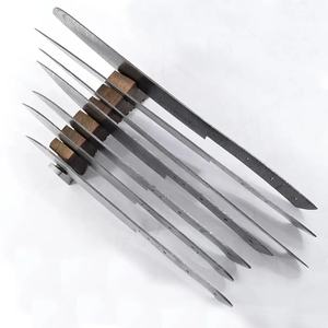 ชุดมีดเชฟใบเปล่าแบบกำหนดเองทำมือ Jexmoo พร้อมใบมีดเหล็กดามัสกัสและปลอกหนัง - ของขวัญสำหรับเชฟ - Product Image 4