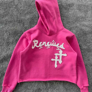 Sudadera con capucha personalizada con estampado puff, bordado desgastado, cierre de cremallera, unisex, 100% algodón, 450GSM, forro polar, invierno - Product Image 4