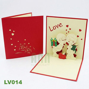Tarjeta de Felicitación 3D Pop Love Vintage, Ecológica, Hecha a Mano con Papel, para Cumpleaños, San Valentín, Bodas, en Forma de Corazón, con Barnizado Mate - Product Image 2