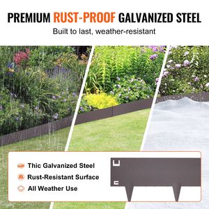 Set da 5 Bordure per Giardino in Acciaio da 99 cm x 13 cm, Pieghevoli a Martello, per Recinzioni, Tralicci e Cancelli in Metallo - Product Image 3