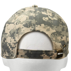 Casquette de baseball unisexe camouflage numérique 6 panneaux ajustable pour l'extérieur, chapeau décontracté en toile 100 % polyester - Product Image 5
