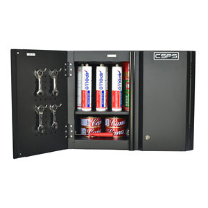 Heavy Duty Matte Black Powder Coated Steel <b>Wall</b> <b>Cabinet</b> Family keywords: for <b>Garage</b> Workshop Storage Use - Product Image 2