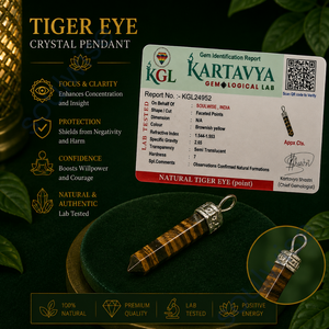 Colgante de Ojo de Tigre en Forma de Lápiz, Joyería Unisex Hindú Religiosa con Forma Hexagonal para Regalo - Product Image 4