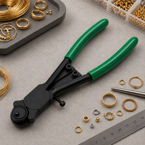 Alicates profesionales para joyería, herramienta para doblar anillos de acero, mangos verdes para la elaboración de joyas DIY - Product Image 4
