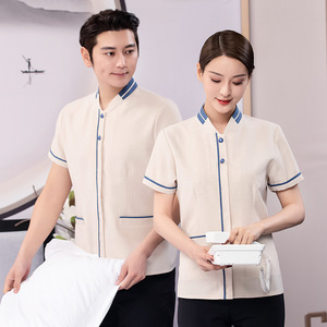 Uniforme de Limpieza para Personal de Hotel Unisex al por Mayor, Material de Poliéster/Algodón, Servicio OEM, Logotipo Personalizado - Product Image 3