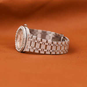 Reloj de Pulsera de Moissanita Brillante de Primera Calidad con Diseño de Joyería Hecha a Mano con Piedras Completas para Hombres y Mujeres, Estilo Hip Hop, Moderno - Product Image 2