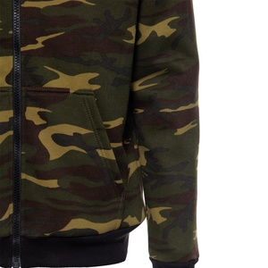 Sudaderas con cremallera sólida para hombre Sudaderas con capucha de lana de mezcla suave deportiva con bolsillo Kanga Sudadera con capucha con estampado de camuflaje para hombre - Product Image 5