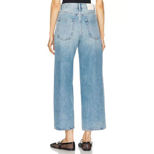 Jeans de mezclilla de cintura media GHULAM GOODS SPORTS para mujer, corte holgado, pierna ancha, 100% algodón, ecológicos, estilo vintage, cierre de botones - Product Image 6