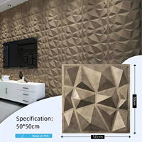 Panneaux Muraux Texturés 3D Artistiques Motif Diamant Or Antique, Idéaux pour la Décoration Murale Intérieure