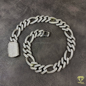 Wholesale <b>Iced</b> <b>Out</b> Cuban Link <b>Chain</b> 925 Sterling Silver With Lab Grown Diamond Men Hip Hop Jewelry - Product Image 5