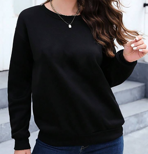 เสื้อสเวตเชิ้ตผู้หญิงสีเทาล้วน คอกลม แขนยาว สวมใส่สบาย ผลิตจากผ้าฝ้ายผสม ทอแบบถัก  สำหรับฤดูหนาว มีโลโก้ด้านหน้า จากซัพพลายเออร์บังกลาเทศ - Product Image 3