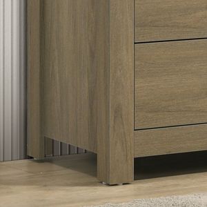 Comò Finn 51 in finitura rovere grigio caffè con 6 cassetti e manici neri mobili eleganti per camera da letto - Product Image 5