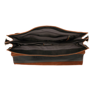 Sac rigide en cuir Crazy Horse pour homme, sac messager rétro, sacoche classique de grande capacité en cuir véritable pour ordinateur portable de 15 pouces - Product Image 6