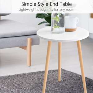 Traditional Wood Side <b>Table</b> End <b>Table</b> Coffee <b>Table</b> 3 Legged Antique Wooden Accent <b>Table</b> Eco-Friendly Home Office Living Room - Product Image 2