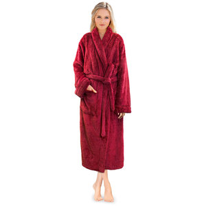 Peignoir Classique Élégant pour Femme - Hiver/Printemps/Été - Tissu Éponge 100% Coton - Manches Longues - Logo Avant - Luxe et Confort Premium pour la Maison - Product Image 1